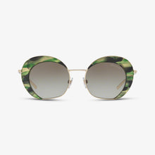 GIORGIO ARMANI Damen Sonnenbrille AR6067 30138E 50 Pale Gold/Striped Green 