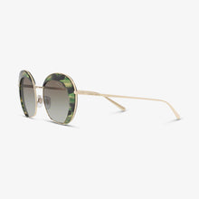 GIORGIO ARMANI Damen Sonnenbrille AR6067 30138E 50 Pale Gold/Striped Green 