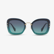 MIU-MIU Damen Sonnenbrille MU 02TS JZG5R2 65 Transparent Emerald Green/Glitter 