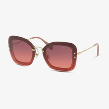MIU-MIU Damen Sonnenbrille MU 02TS IYKPZ0 65 Pink Transperent Pink/Glitter 