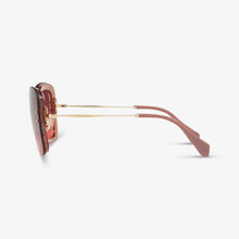 MIU-MIU Damen Sonnenbrille MU 02TS IYKPZ0 65 Pink Transperent Pink/Glitter 